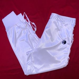 Nike Equality Sisterhood Lace-Up Joggers - White/Blue - Wmns Sz L